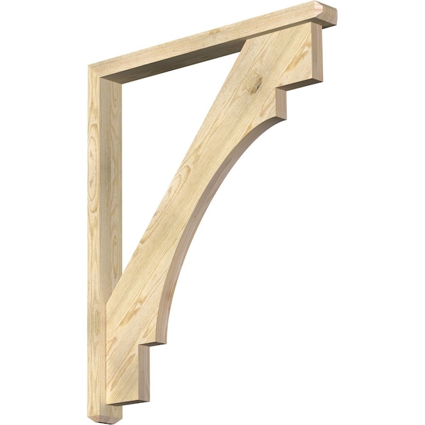 Ekena Millwork Merced Craftsman Rough Sawn Bracket w/ Offset Brace, Douglas Fir, 4"W x 36"D x 44"H BKT0402X36X44MRC04RDF - main